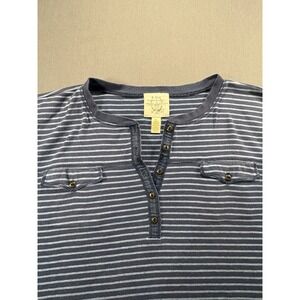 Ralph Lauren Jeans Co. Striped Henley Womens XL Navy Short Sleeve Nautical